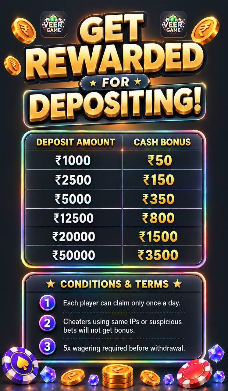 VeerGame deposit bonus chart